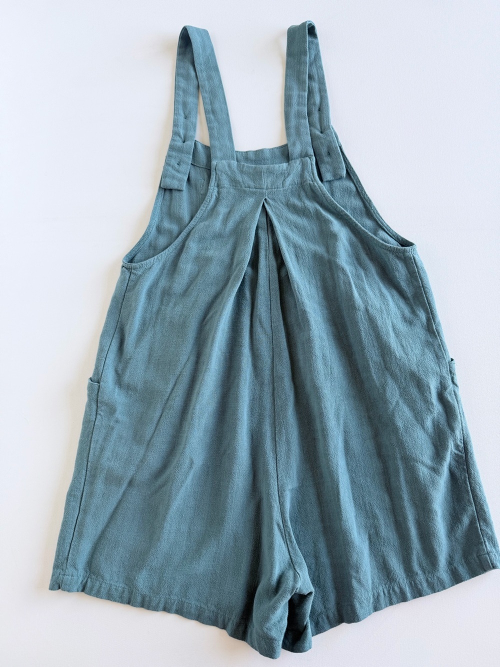 Automet Teal Linen Blend Shortalls Romper Pinafore Overalls Size S - Picture 11 of 11